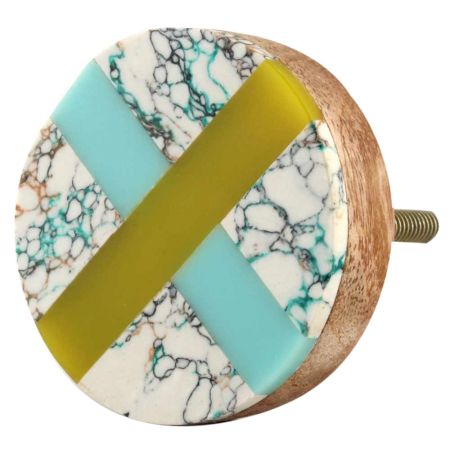 Multicolor Resin And Wood Cabinet Knob